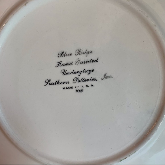 VTG Blue Ridge Luncheon Plate 8.5”Southern Potteries Hand Painted Floral - Picture 3 of 3
